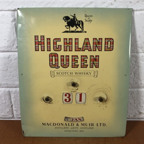 Vintage Highland Queen Scotch Whisky Perpetual Desk Calendar (Printed in Great Britain)