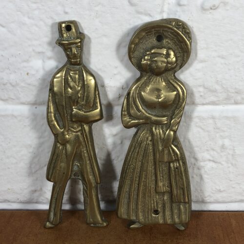 Vintage Brass Ladies & Gentlemen Bathroom Signs