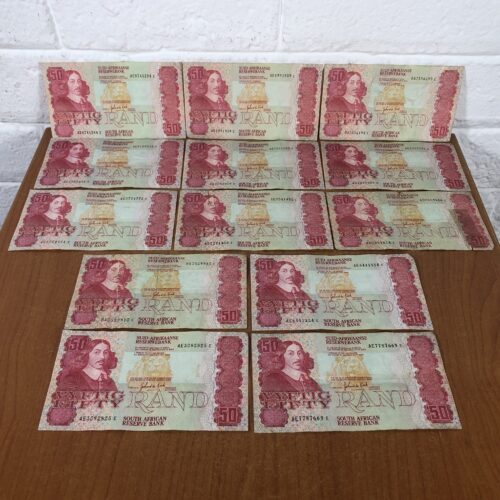 Vintage South African R50 Bank Notes