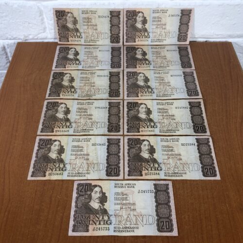 Vintage South African R20 Bank Notes
