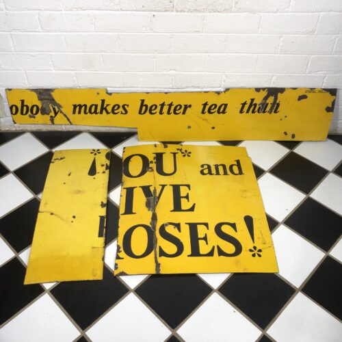 Vintage Cut Enamel Signs