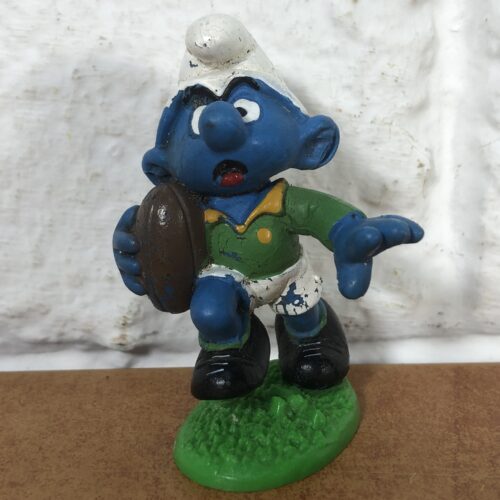 1990 Peyo Springbok Rugby Player Smurf Figurine (Made in West Germany)