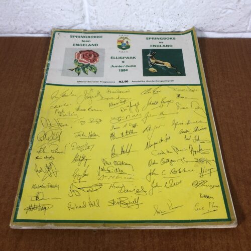 Vintage 1984 Springboks vs England Rugby Match Souvenir Programme