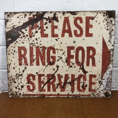 Vintage 'Please Ring For Service' Sign
