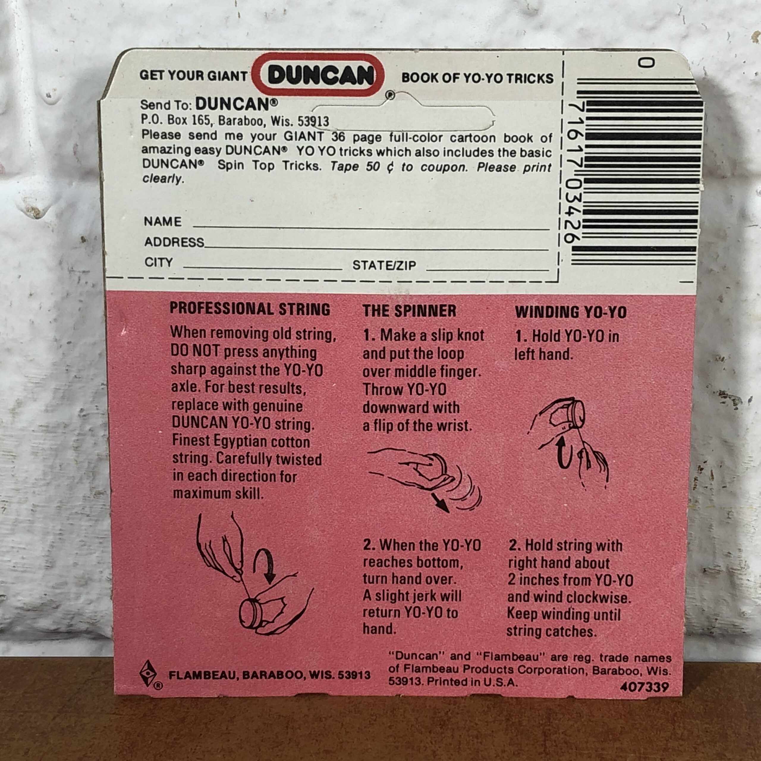 Vintage Duncan Professional Yo-Yo with Strings in Original Packaging - Image 8