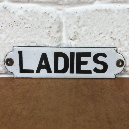 Vintage Enamel 'Ladies' Bathroom Sign