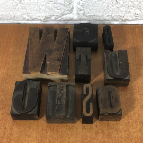 Vintage Wooden Letterpress Printing Blocks