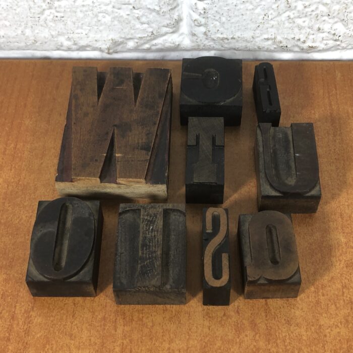 Vintage Wooden Letterpress Printing Blocks
