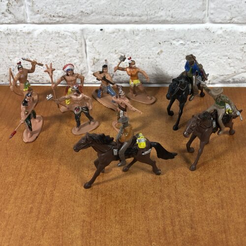 Vintage Cowboys & Native American Plastic Toy Figurines
