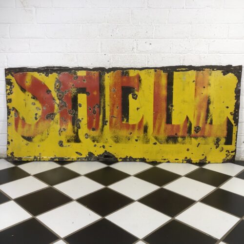 LARGE Vintage Enamel Shell Sign