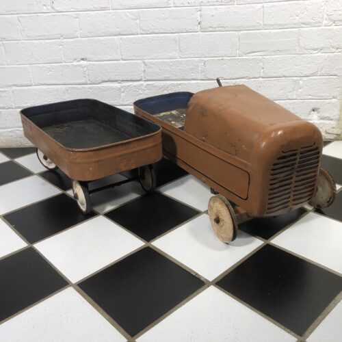 Vintage 1950s/60s Pedal Car with Matching Pull-Along Trailer