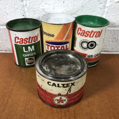Vintage Castrol, Caltex & Total Grease Containers