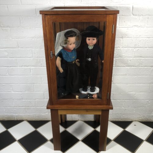 Vintage Display Cabinet with Dutch Folk Costume Dolls