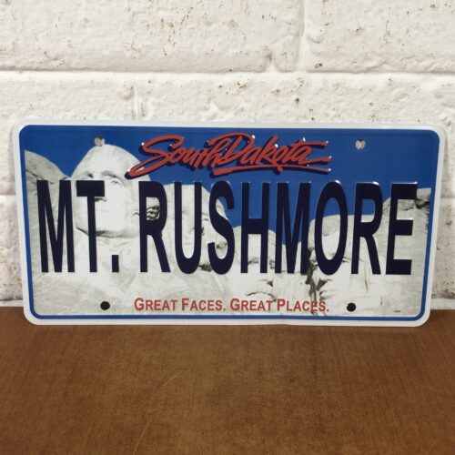 Vintage Mt Rushmore South Dakota USA Number Plate Sign