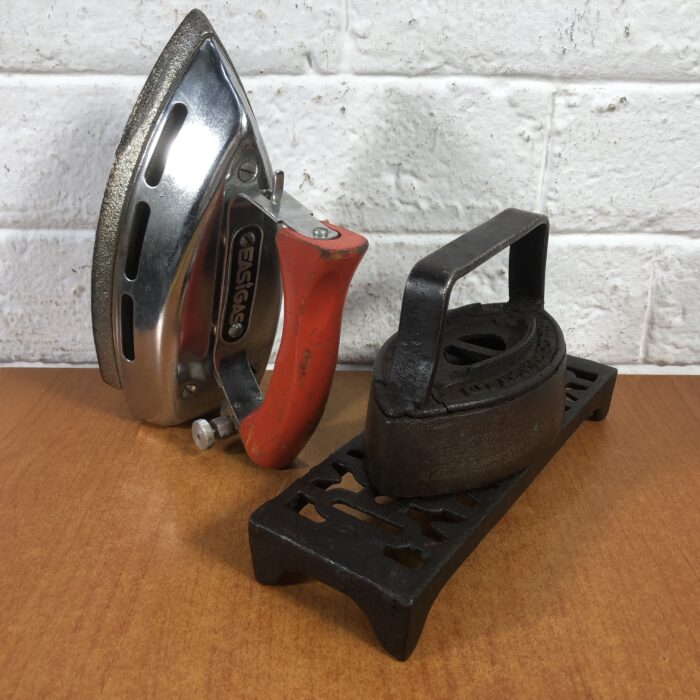 Vintage Irons & Cast Iron Stand