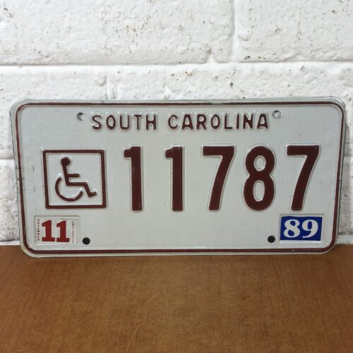 Vintage South Carolina USA Handicapped Number Plate