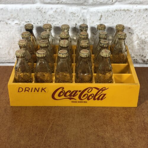 Miniature Coca Cola Bottles in Crate