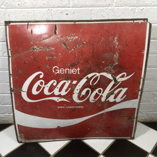 RARE Vintage Coca Cola Enamel Sign