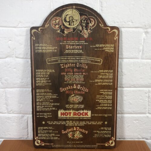 Vintage Spur Menu
