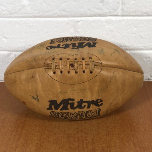 Vintage Signed Leather Rugby Ball