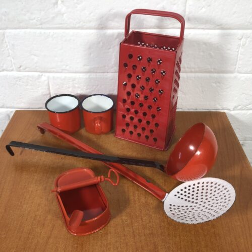 Vintage Red Enamel Collection