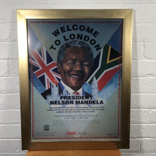 Vintage Framed Poster "President Nelson Mandela's State Visit To The UK"