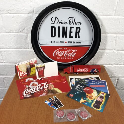 Coca Cola Tray, Truck Model, Bottle Caps & Post Cards