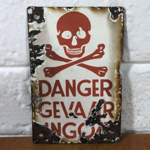 Vintage Enamel Danger Sign