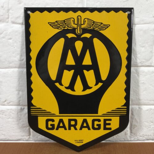 Vintage Enamel AA Garage Sign