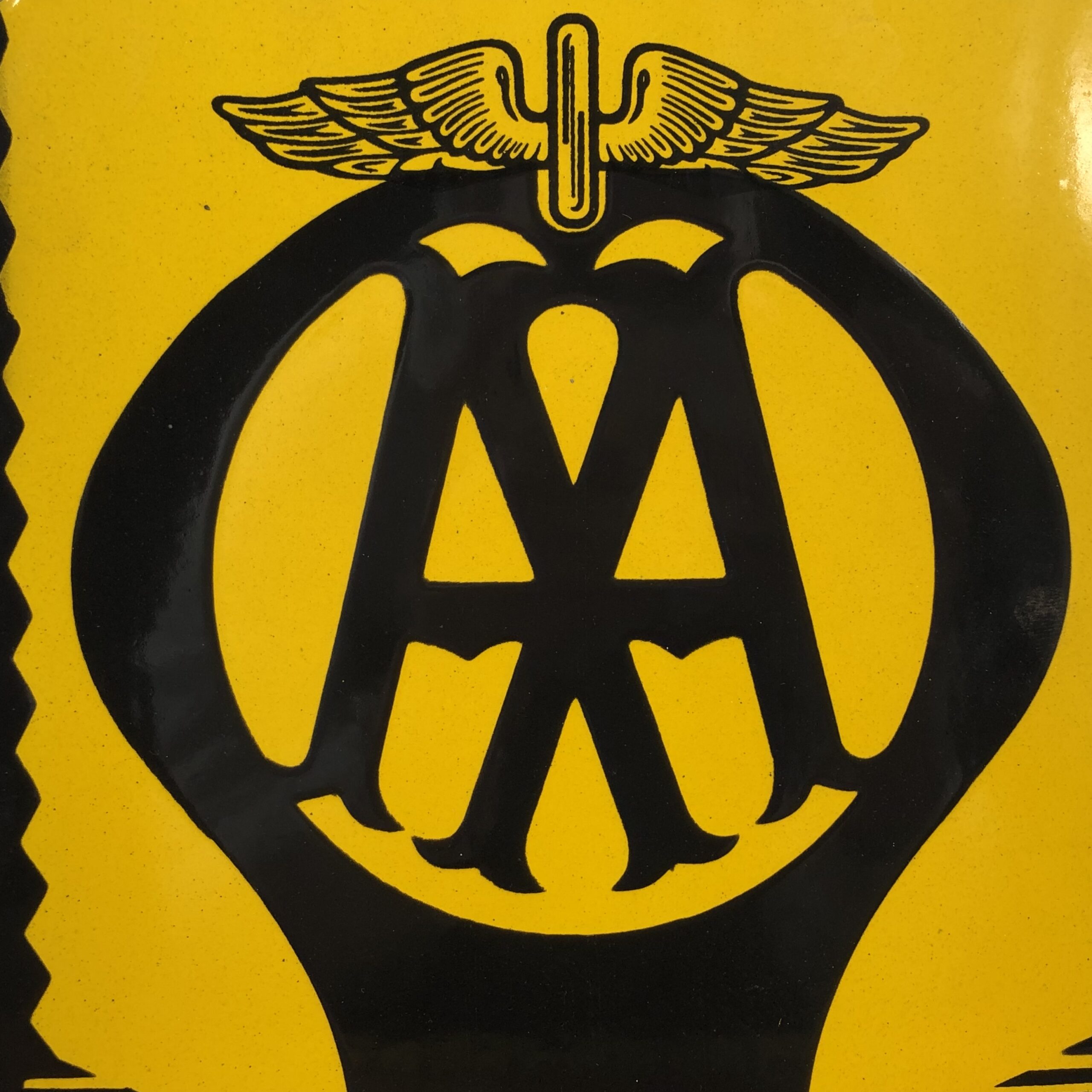 Vintage Enamel AA Garage Sign - Image 3