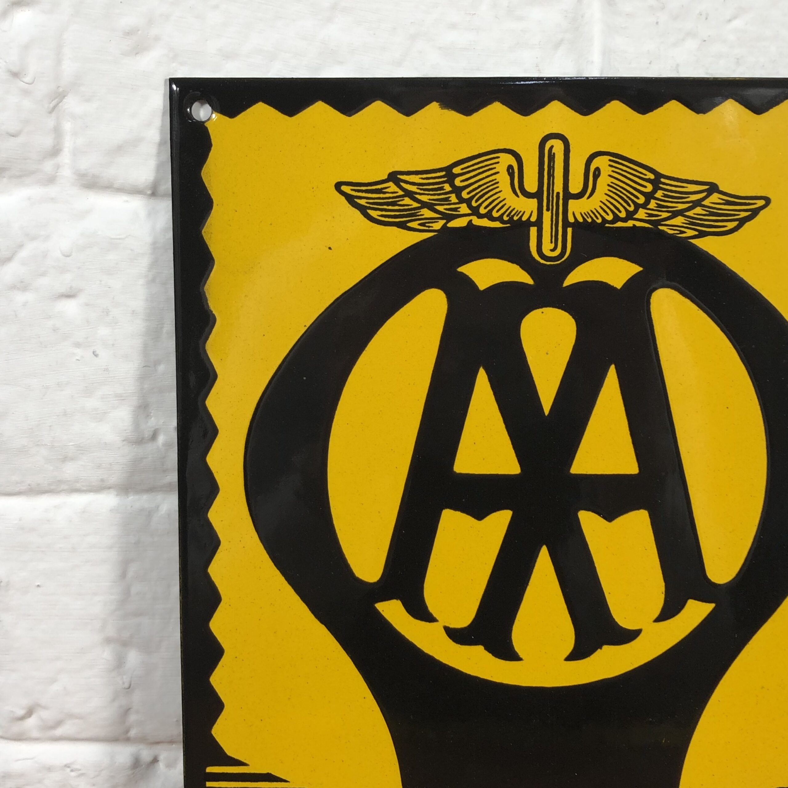 Vintage Enamel AA Garage Sign - Image 2