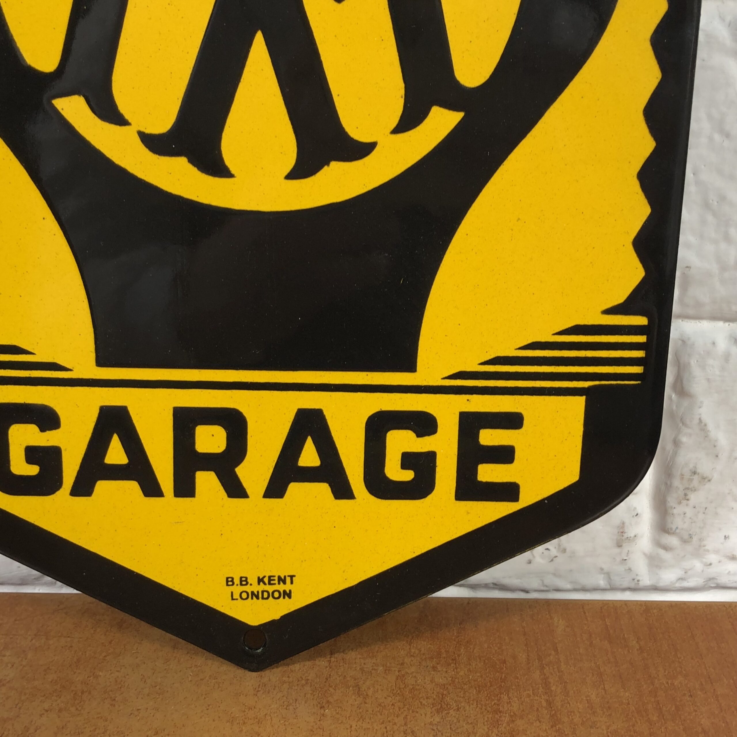 Vintage Enamel AA Garage Sign - Image 5