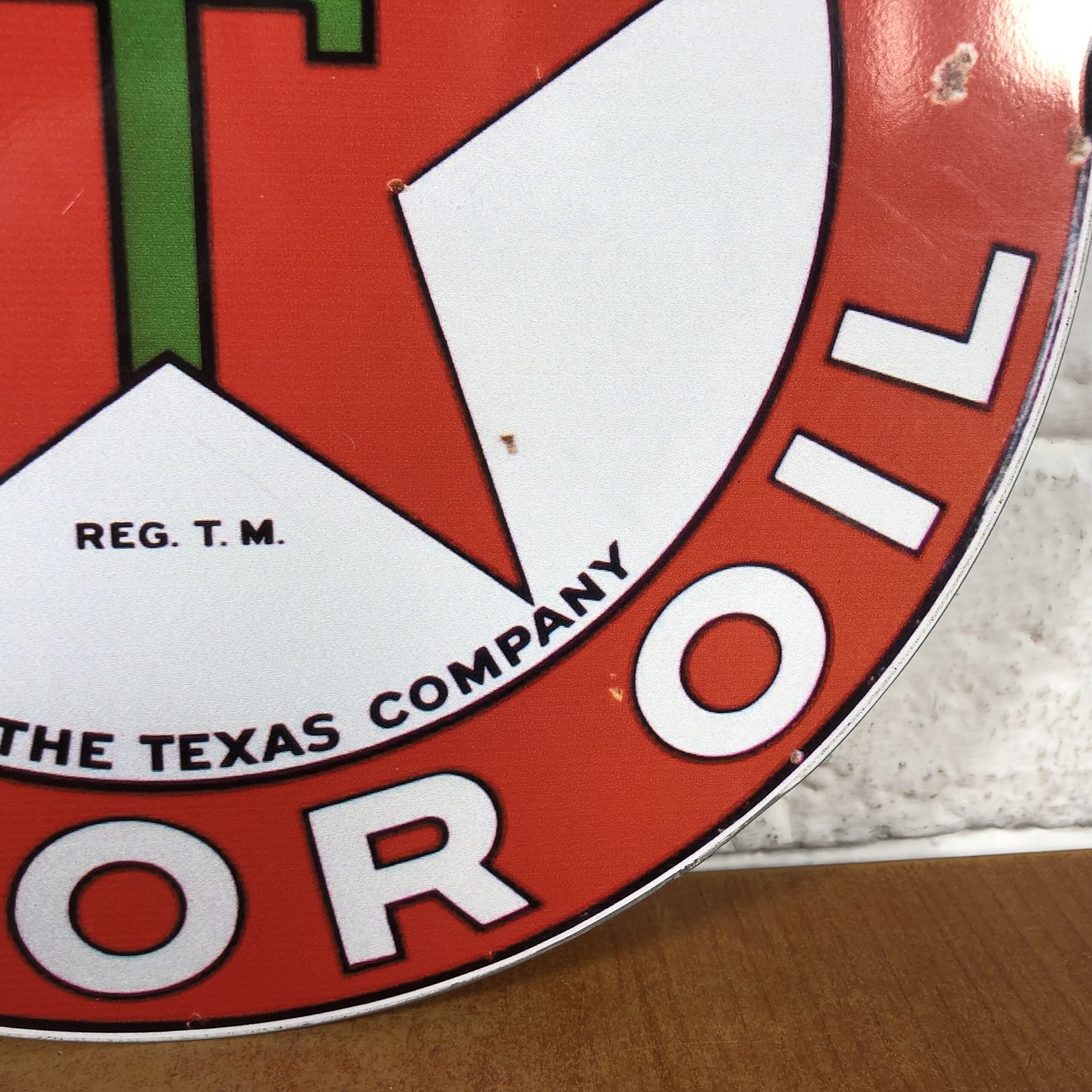 Texaco Gasoline Motor Oil Sign - Image 6