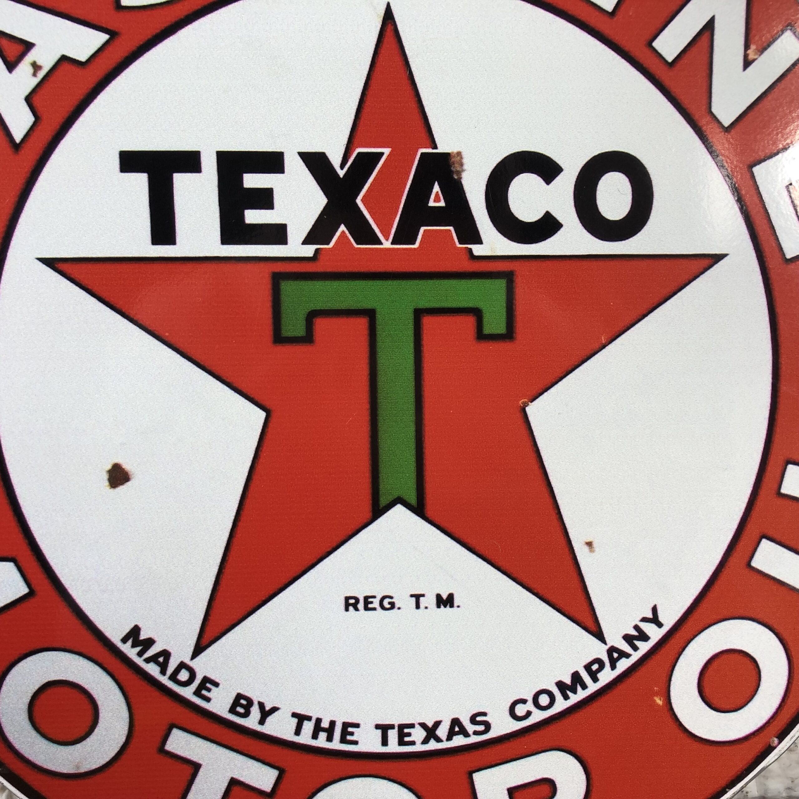 Texaco Gasoline Motor Oil Sign - Image 3