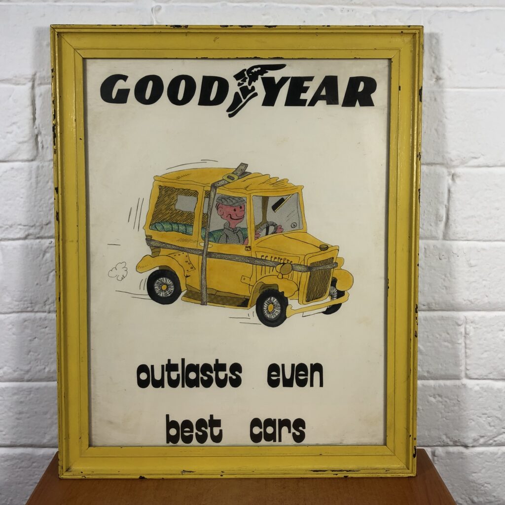 Vintage Framed Goodyear Tyres Poster