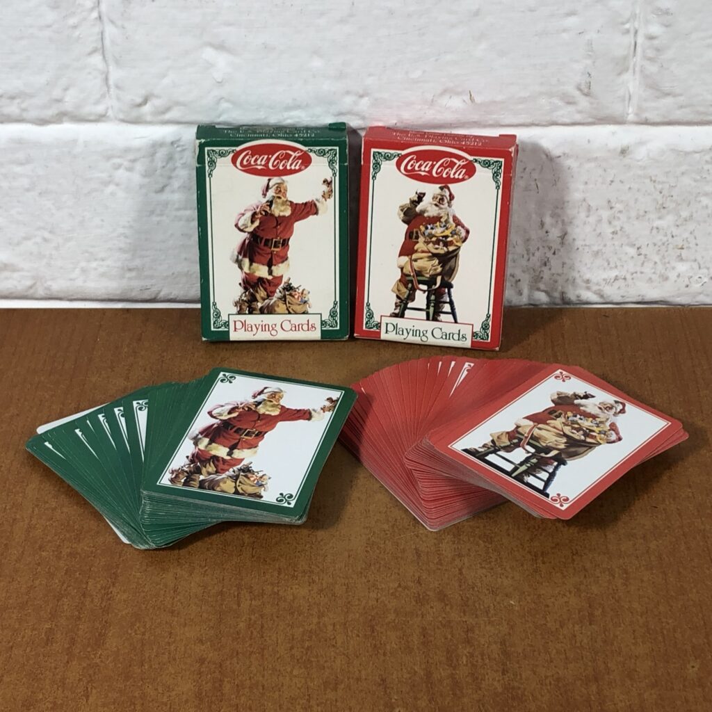 2 Sets of Coca Cola Christmas Playing Cards