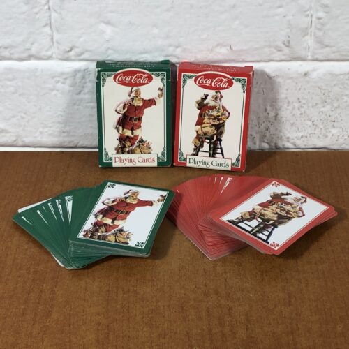 2 Sets of Coca Cola Christmas Playing Cards