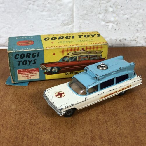 Corgi Toys Superior Ambulance On Cadillac Chassis (in Original Box) ~ Made in GT Britain
